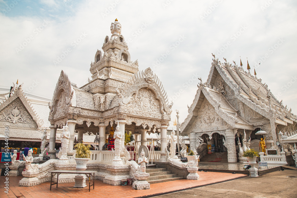 Wat Ming Muang white temple in Nan province, Thailand