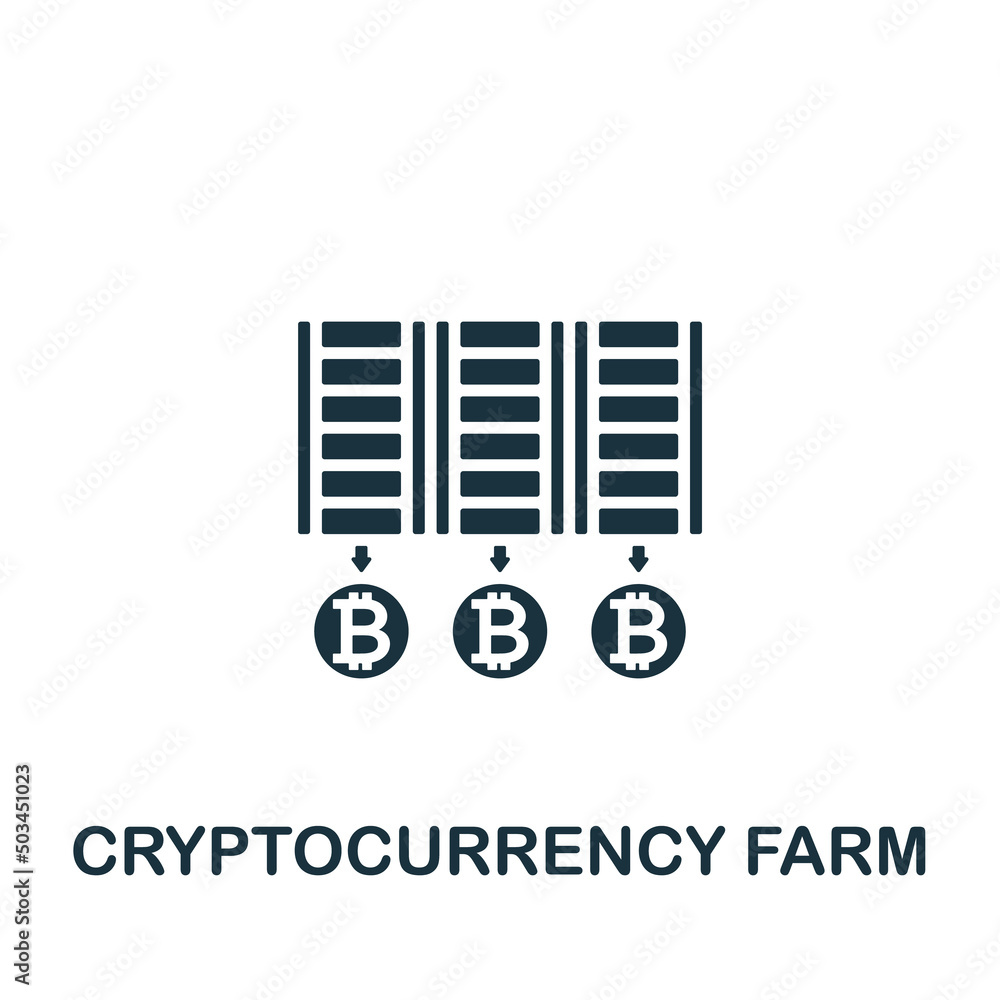 Cryptocurrency Farm icon. Monochrome simple Cryptocurrency icon for ...