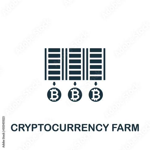 Cryptocurrency Farm icon. Monochrome simple Cryptocurrency icon for templates, web design and infographics