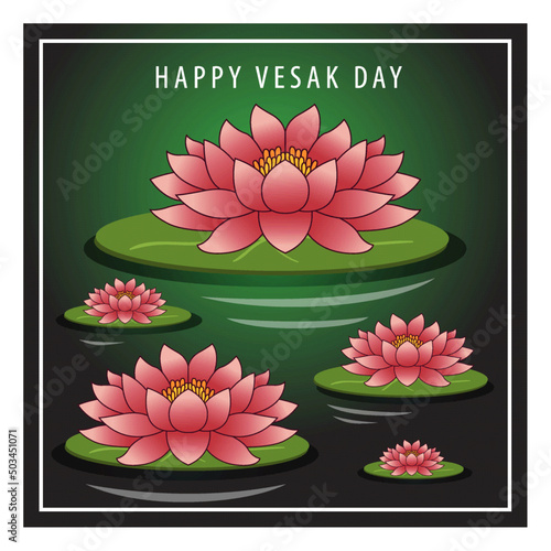 happy vesak day greeting card concept design photo