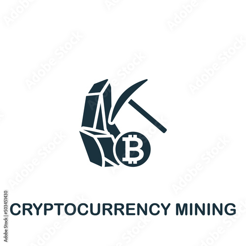 Cryptocurrency Mining icon. Monochrome simple Cryptocurrency icon for templates, web design and infographics