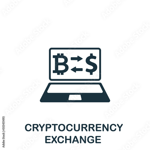 Cryptocurrencyexchange icon. Monochrome simple Cryptocurrency icon for templates, web design and infographics