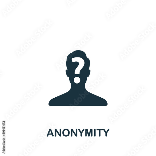 Anonymity icon. Monochrome simple Cryptocurrency icon for templates, web design and infographics