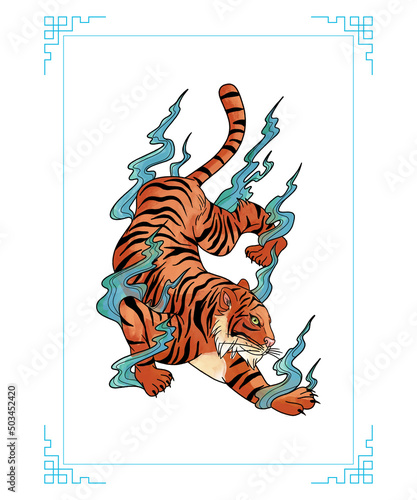  illustration & design tiger design asia japanese chinese