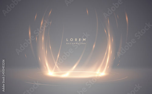 Abstract golden light lines effect