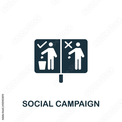 Social Campaing icon. Monochrome simple Digital Marketing icon for templates, web design and infographics