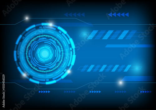 Data Network Technology Background, blue circuit circle
