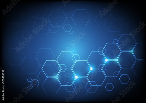 Polygon Blockchain concept, Technology abstrack background
