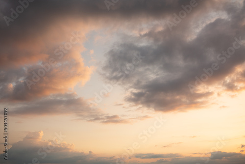 Sunset sky background, Orange Sunset Sky. Beautiful Sky