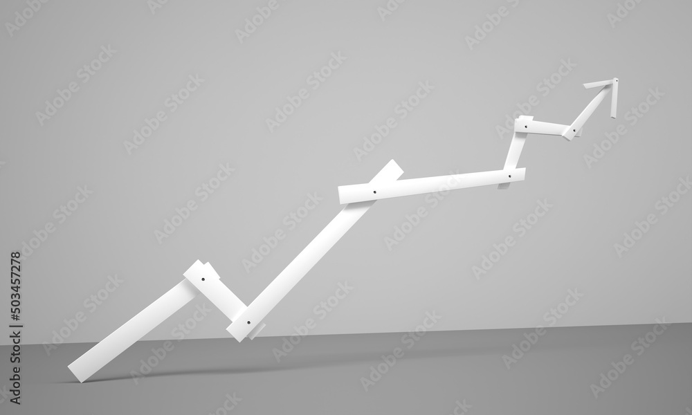 Fototapeta premium abstract arrow as icon symbol in front of background - 3D Illustration