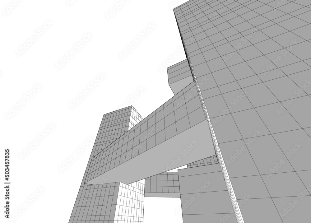Modern architecture vector 3d illustration Modern architecture vector 3d illustration