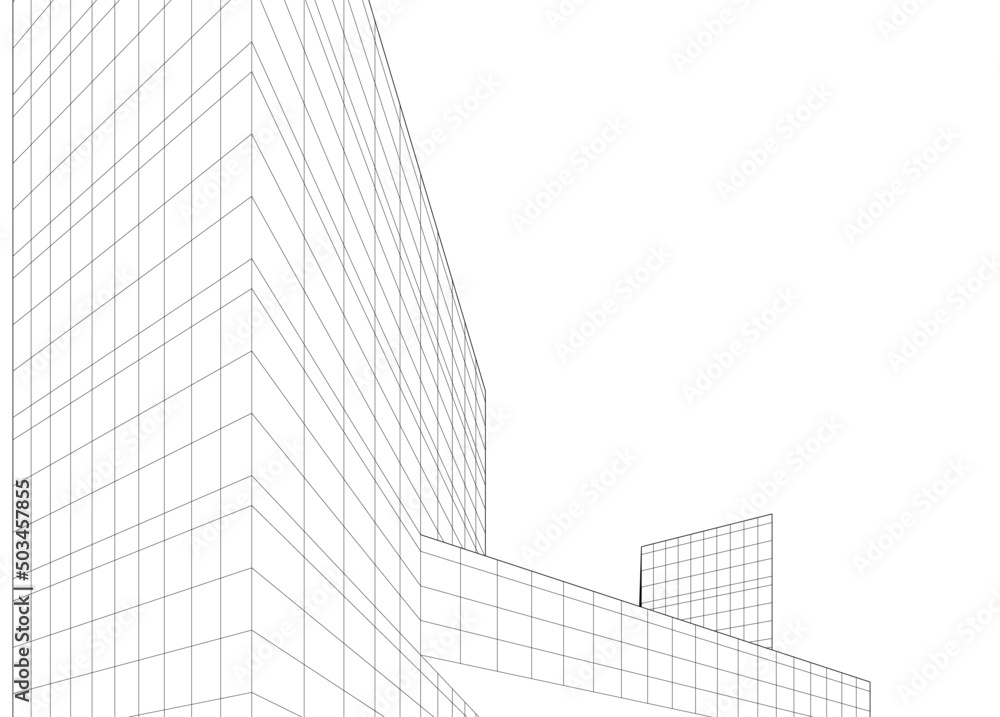 Modern architecture vector 3d illustration Modern architecture vector 3d illustration