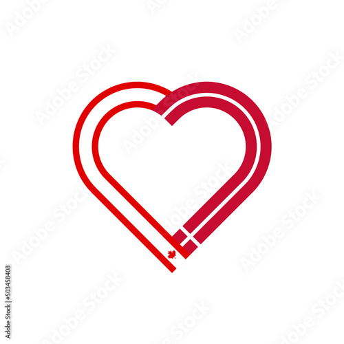unity concept. heart ribbon icon of canada and denmark flags. vector illustration isolated on white background