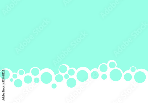 Shampoo bubbles and foam seamless vector background with blank space.