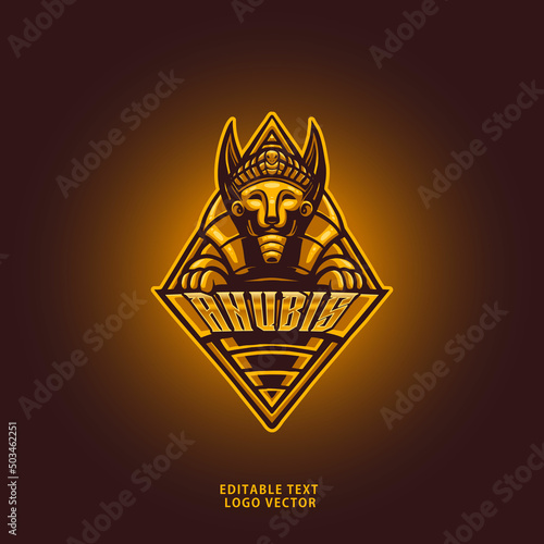 egypt god anubis mascot logo vector template