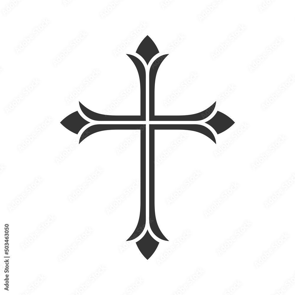 Christian illustration. Church logo. Cross of the Lord and Savior Jesus Christ, a symbol of crucifixion and salvation. Christian illustration. Church logo. Cross of the Lord and Savior Jesus Christ, a symbol of crucifixion and salvation.