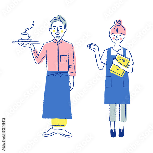 カフェ店員の男女