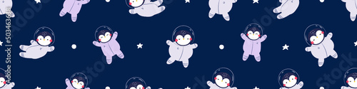 seamless pattern wild animal in space, cute vector illustration, childish design