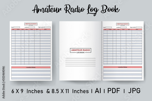 Amateur radio log book template design vector