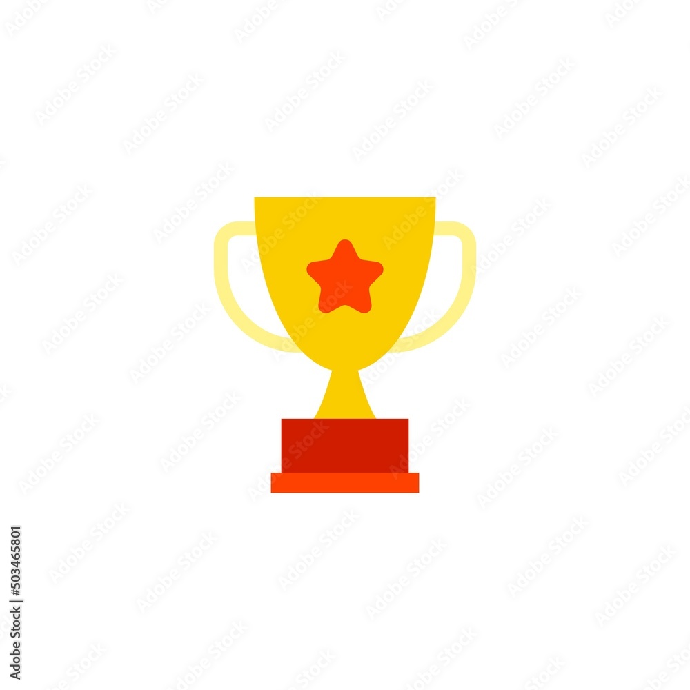 Trophy cup with star vector icon Trophy cup with star vector icon