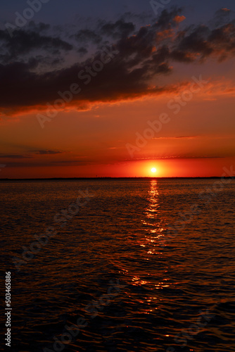 sunset over the sea photo