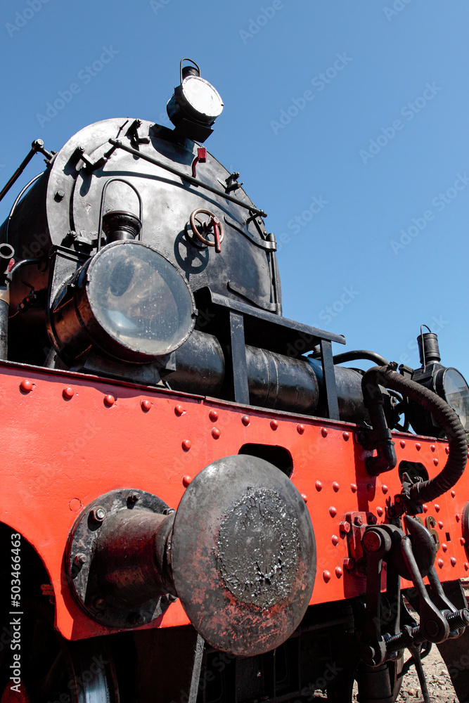 Fototapeta premium Historic locomotive before departure