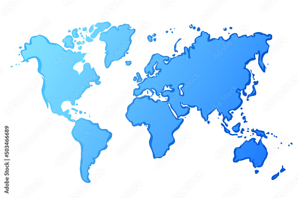 Fototapeta premium Blue vector World Map.