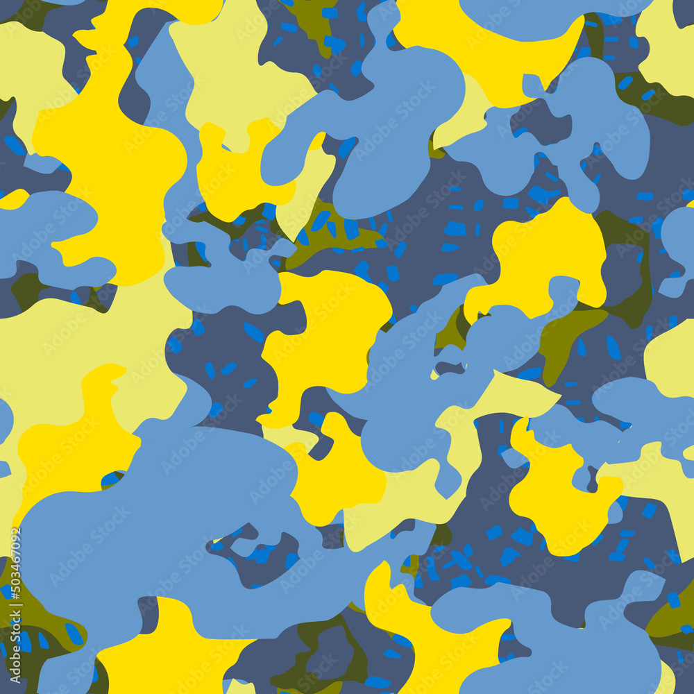 Obraz premium UFO camouflage of various shades of green, blue and yellow colors