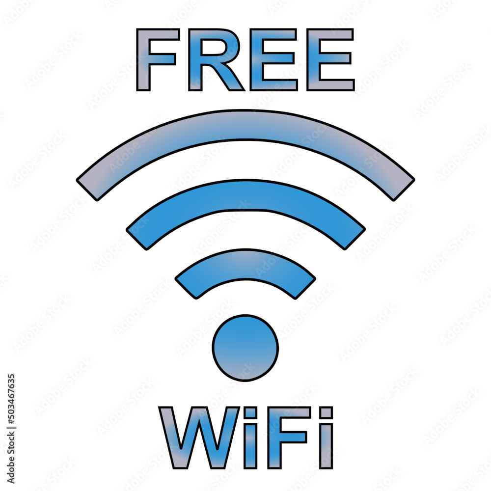 Wireless Network Symbol, Wifi sign for wireless connection, data transfer and communication Wireless Network Symbol, Wifi sign for wireless connection, data transfer and communication