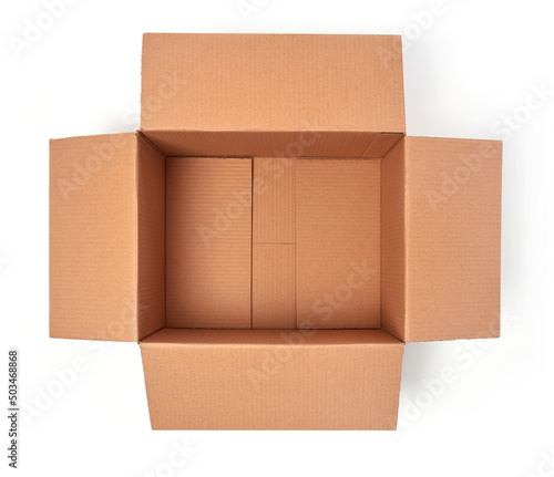 Wide open cardboard box