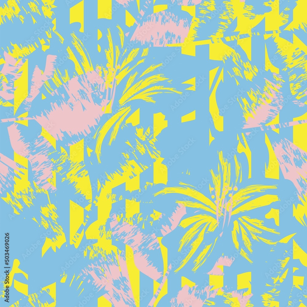 Floral Striped Seamless Pattern Design Floral Striped Seamless Pattern Design