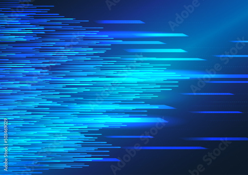 Fototapeta Naklejka Na Ścianę i Meble -  Futuristic Technology Abstract Background Dynamic Blue Light Beam High Speed Internet Concept