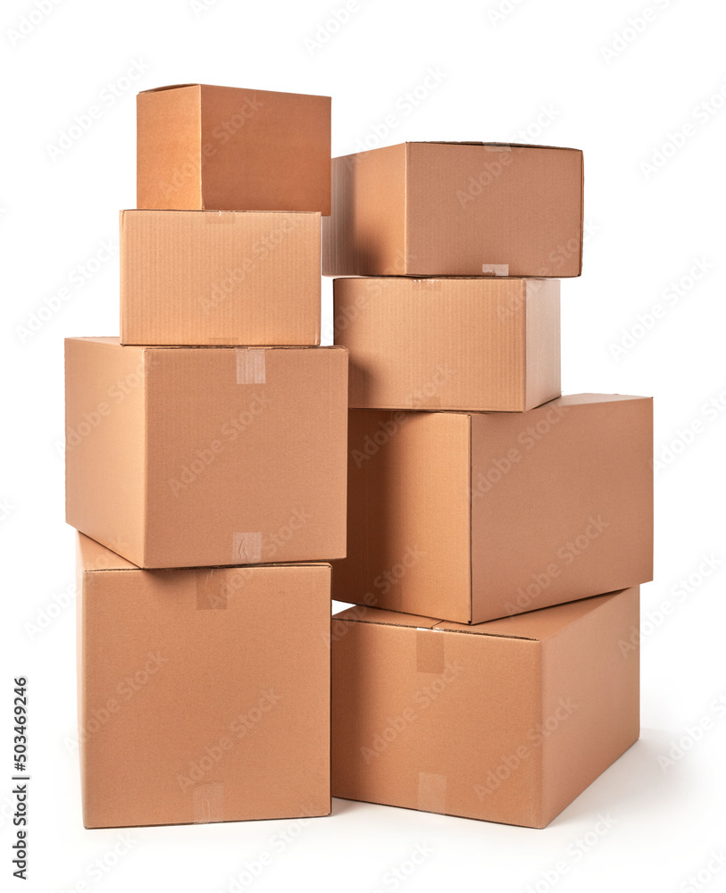 Cardboard boxes stack