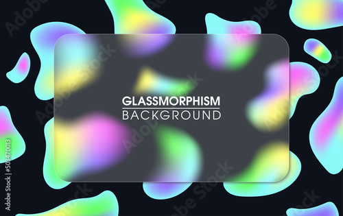 Abstract background withliquid shapes in glassmorphism style. Vector illustration
