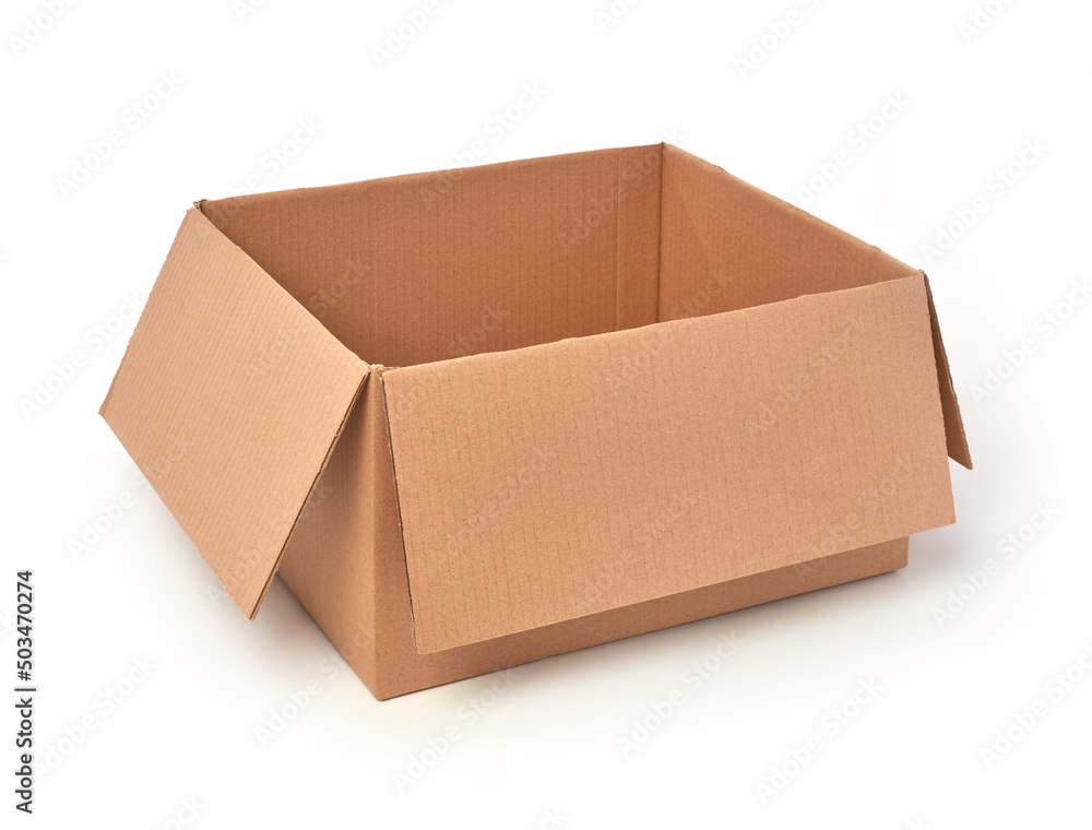 Open cardboard box