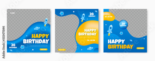 Photography Gradient style happy birthday social media post