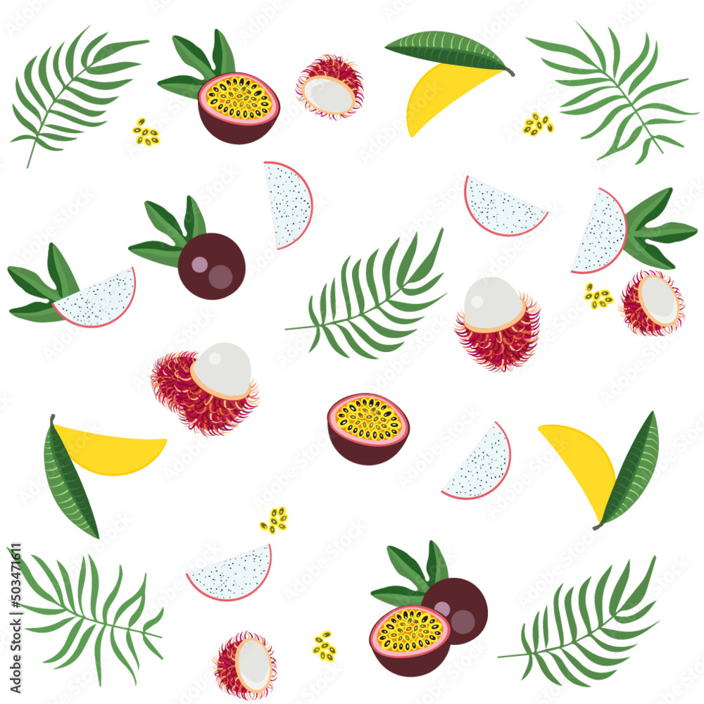 Pattern of exotic fruits. Pattern of exotic fruits.