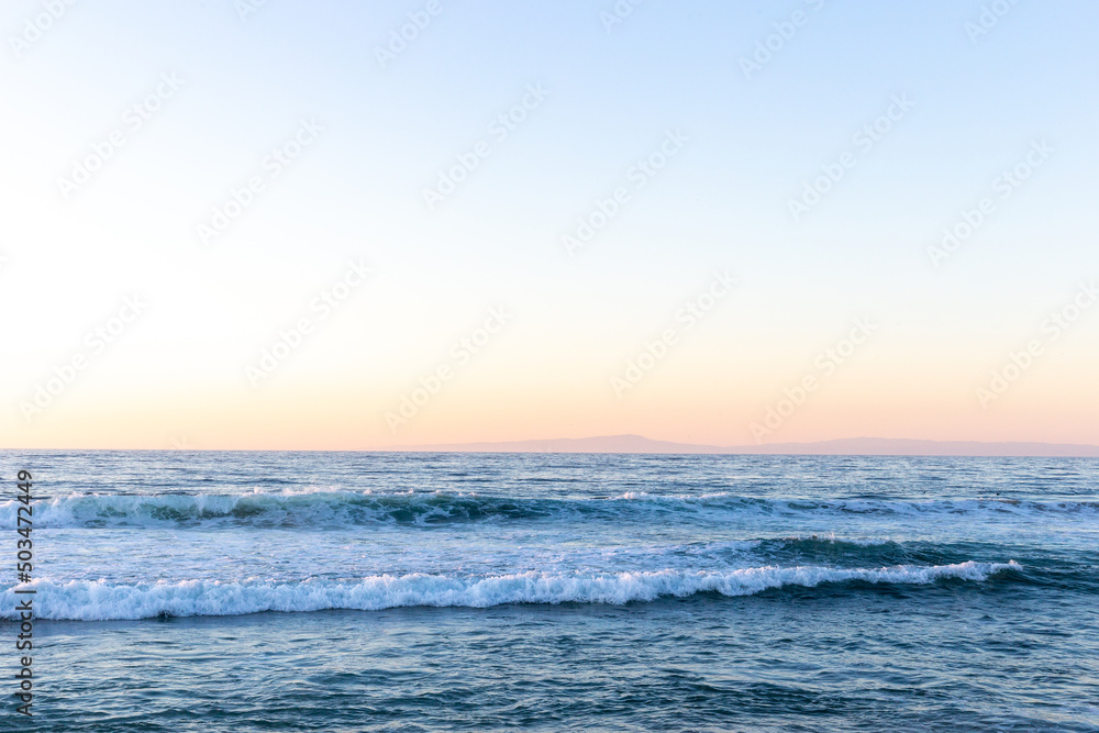 Sunset on the ocean with gentle colors