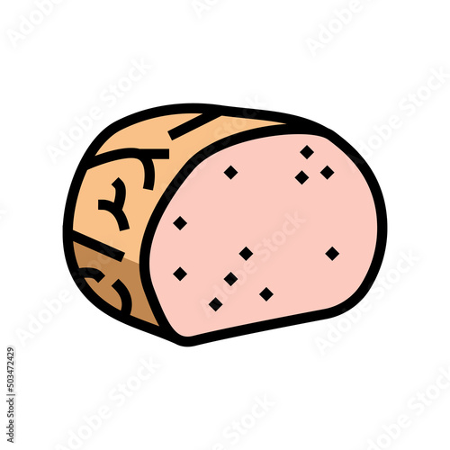 ham beef color icon vector. ham beef sign. isolated symbol illustration