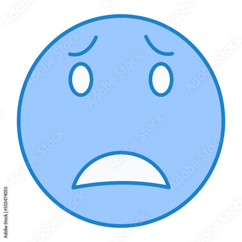Afraid Emoji Icon Design