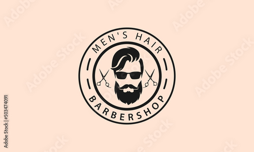 male hairstyle vector for haircut logo