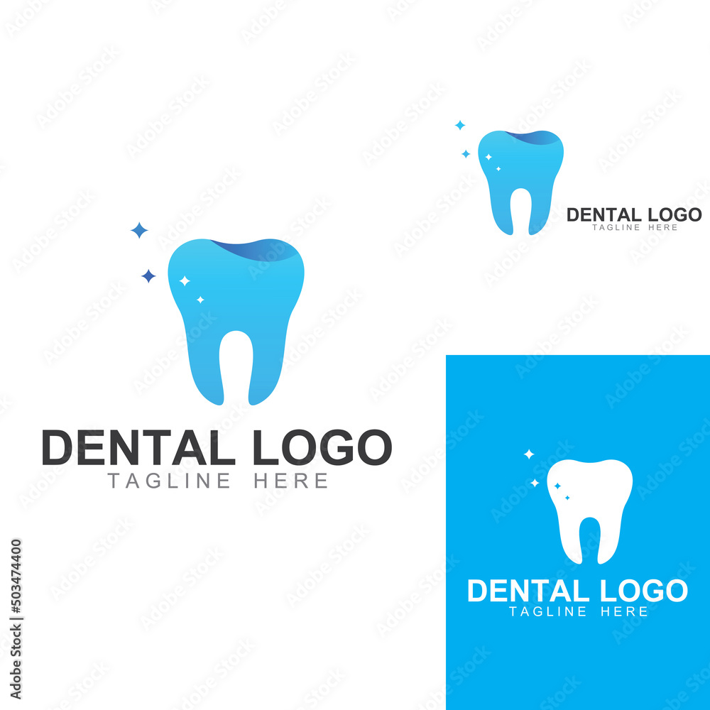 Dental logo, logo for dental health, and logo for dental care. Using a template illustration vector design concept Dental logo, logo for dental health, and logo for dental care. Using a template illustration vector design concept