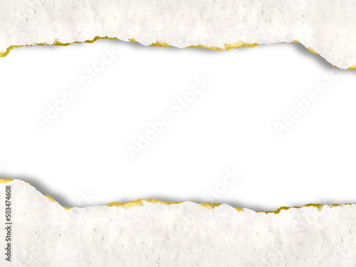  Morceaux de papier horizontal déchiré avec une ombre douce collés sur un fond blanc 