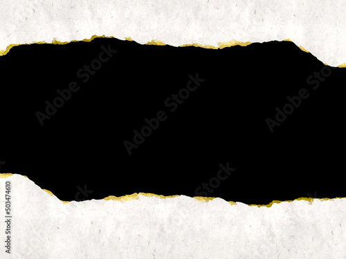 Morceaux de papier horizontal déchiré avec une ombre douce collés sur un fond noir