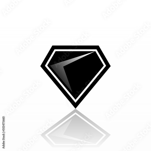Diamond as logo design. Illustration of a black diamond as a logo design on a white background