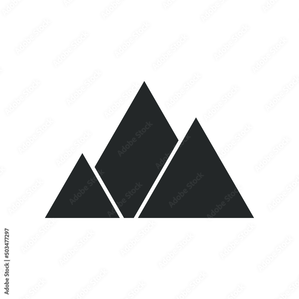 Mountain icon. Rock symbol. Vector illustration image. Mountain icon. Rock symbol. Vector illustration image.