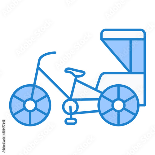 Cycle Rickshaw Icon Design