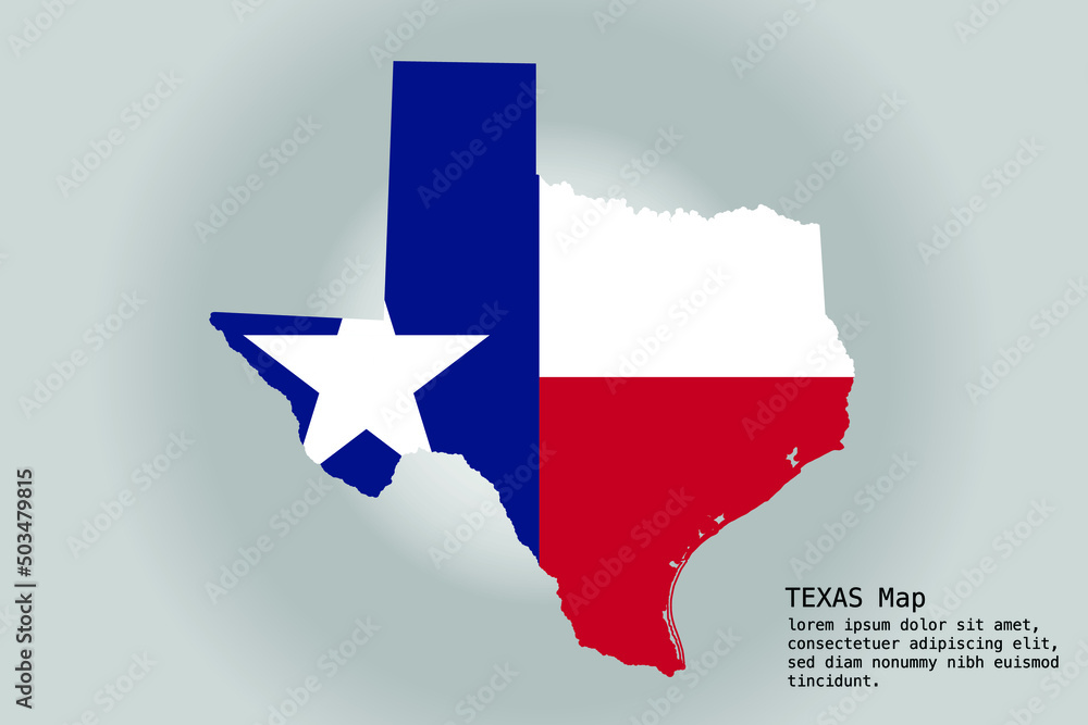 TEXAS Map stripes. Vector illustration Color on White Backgound