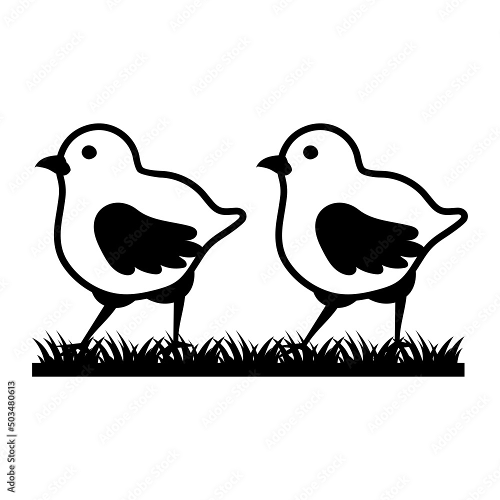 pullets or Baby free range chicken vector icon design, Poultry farming symbol, Meat or Eggs Production Sign, Protein and farmyard equipment stock illustration, Pair of chicks Concept pullets or Baby free range chicken vector icon design, Poultry farming symbol, Meat or Eggs Production Sign, Protein and farmyard equipment stock illustration, Pair of chicks Concept