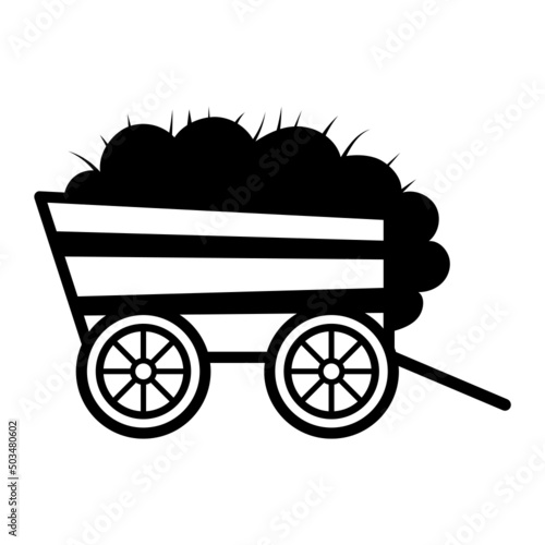Filled Feed Cart  vector icon design, Poultry farming symbol, Meat or Eggs Production Sign, Protein and farmyard equipment stock illustration, Poultry Farm Trolley Concept